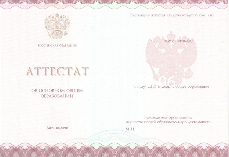Купить Аттестат за 9 класс 2014-2024 года в Грозном